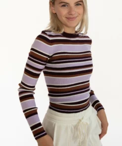 Purple Striped Pullover Sweater -US Clothing Shop 176 2420 PurpleStripeSweatFront 82314.1691638409