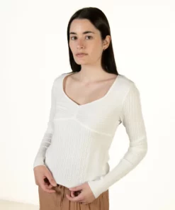 Ivory Cable Sweetheart Sweater
