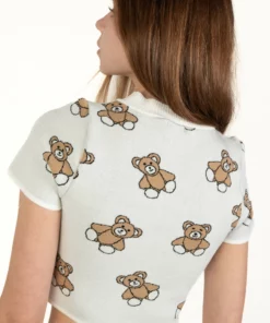 White Short Sleeve Teddy Bear Sweater -US Clothing Shop 176 2440TeddySweaterWhiteBack 17102.1683132861