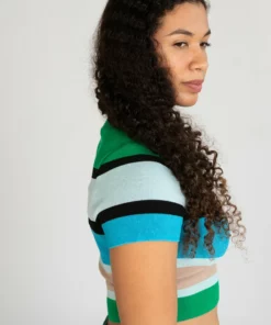 Short Sleeve Striped Teddy Bear Sweater -US Clothing Shop 176 2479 TeddySweatSide 70195.1696610992