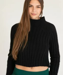 Black Funnel Neck Sweater -US Clothing Shop 176 2482 BlkFunnelSweatFront2 33871.1697862304