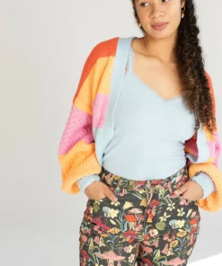 Colorblock Open Cardigan -US Clothing Shop 176 2487 SunsetSweatFrontOK 66148.1696611204