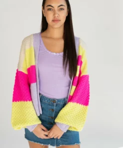 Colorblock Open Cardigan
