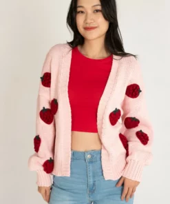 3D Applique Cardigan -US Clothing Shop 176 P 2464 StrawSweaterFront2 10968.1697861771