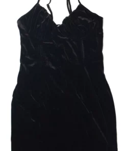 Extended Sizes Lace Up Back Velvet Dress