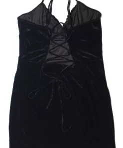 Extended Sizes Lace Up Back Velvet Dress -US Clothing Shop 184 0141 3 27691.1693339129