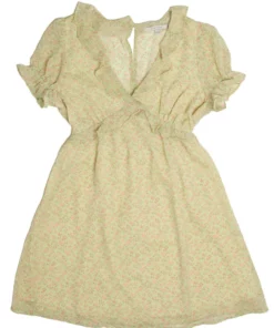 Sage Green Ruffle Floral Mini Dress -US Clothing Shop 3.17 23 59243.1680277486
