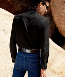 Black Denim 70's Western Shirt -US Clothing Shop BO4A0061