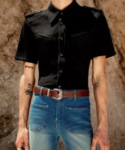 Western Leather Pocket Short Sleeve Polo 12 Western Leather Pocket Short Sleeve Polo -US Clothing Shop BO4A0214