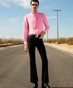 Black Denim Cropped Flare Front Pocket Jeans