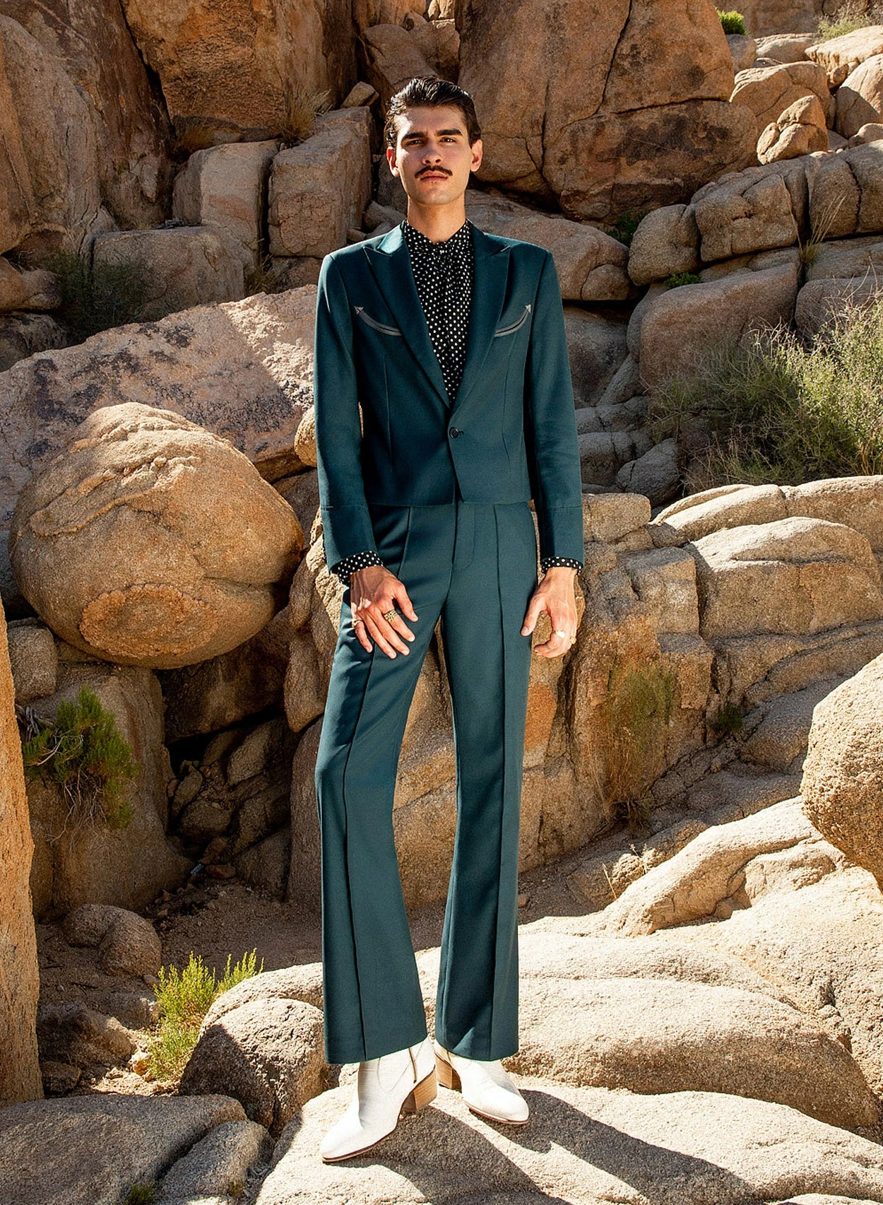 Dark Green Pin Tuck High Waisted Flared Trouser 2 Dark Green Pin Tuck High Waisted Flared Trouser - Image 2