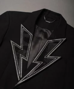 Black Bolt Lapel Blazer -US Clothing Shop DSC00892