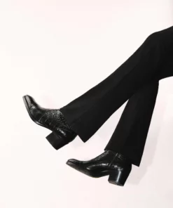 Black Slim Fit Flare Jeans -US Clothing Shop DSC08721