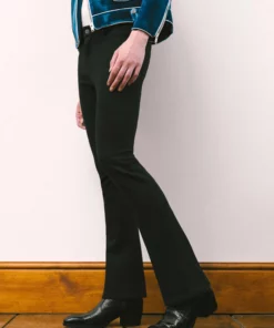 Black Slim Fit Flare Jeans -US Clothing Shop DSC08750