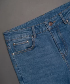 Blue Slim Fit Denim Washed Flare Jeans -US Clothing Shop DSC09080