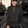 Black Cropped Double Breasted Blazer