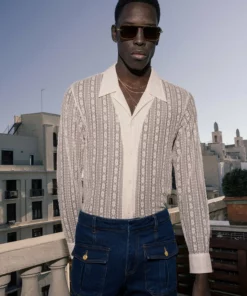 Lace Crochet Long Sleeve Shirt -US Clothing Shop DSC4582