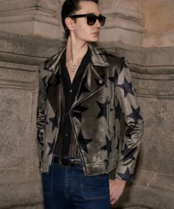 Khaki Green Star Velvet Biker 8 Khaki Green Star Velvet Biker -US Clothing Shop DSC6118