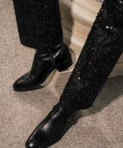 Black Sequin Flare Trousers 9 Black Sequin Flare Trousers -US Clothing Shop DSC6683