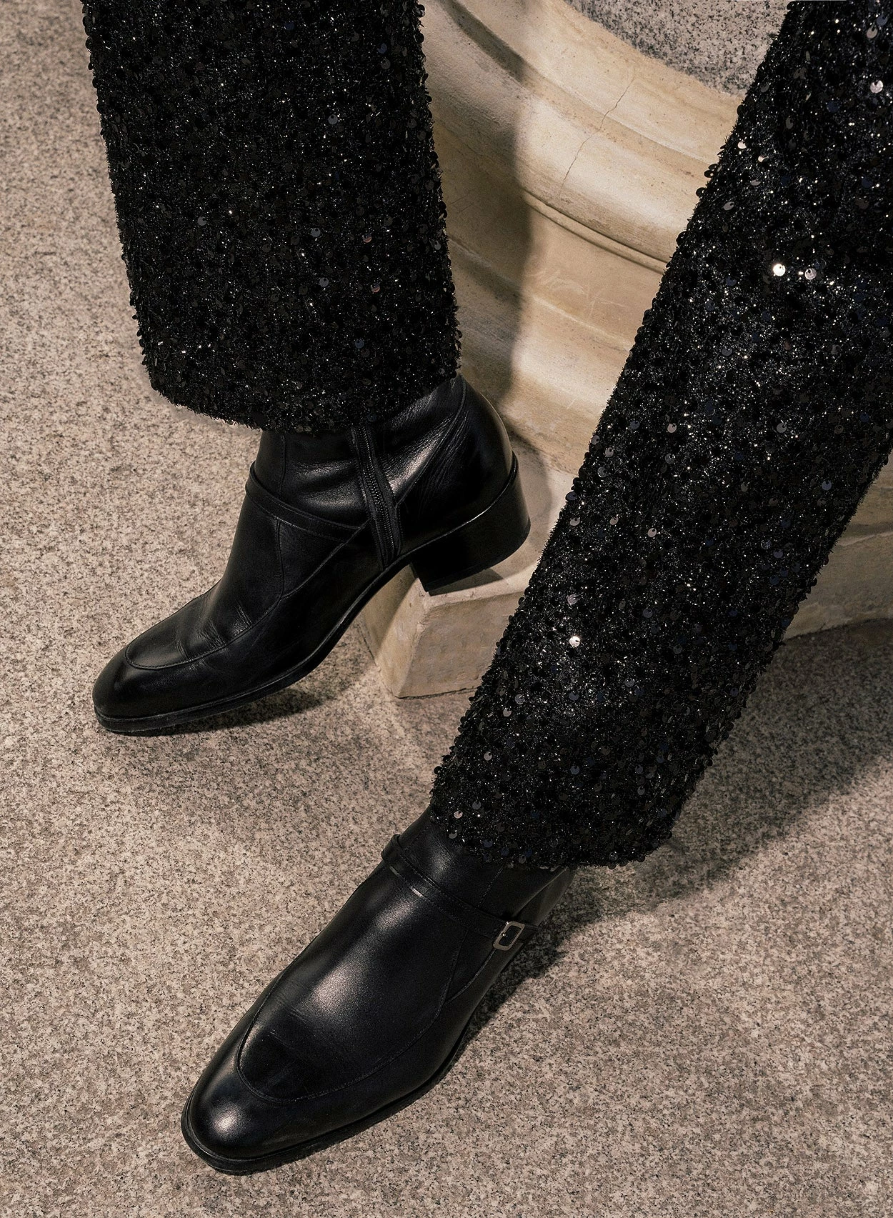 Black Sequin Flare Trousers 4 Black Sequin Flare Trousers - Image 4