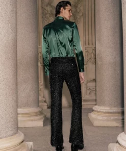 Black Sequin Flare Trousers 8 Black Sequin Flare Trousers -US Clothing Shop DSC6699