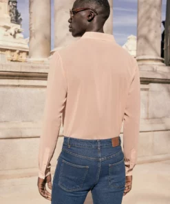 Camel V-Neck Draped Chiffon Tie Front Shirt -US Clothing Shop DSC8477 176c792f 545d 4dda be53 2d8919d40d1b