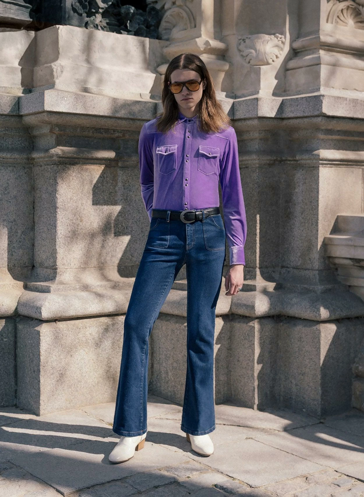 Purple Velvet 70's Western Shirt 5 Purple Velvet 70's Western Shirt - Image 5