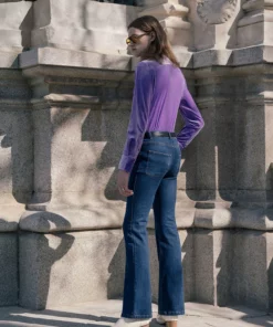 Blue 70's Front Pocket Denim Flare Jeans 14 Blue 70's Front Pocket Denim Flare Jeans -US Clothing Shop DSC8590