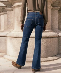 Blue Gold Button Pocket Flare Jeans -US Clothing Shop DSC8702