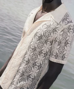 Cannes Lace Cuban Short Sleeve Shirt -US Clothing Shop DSC8756