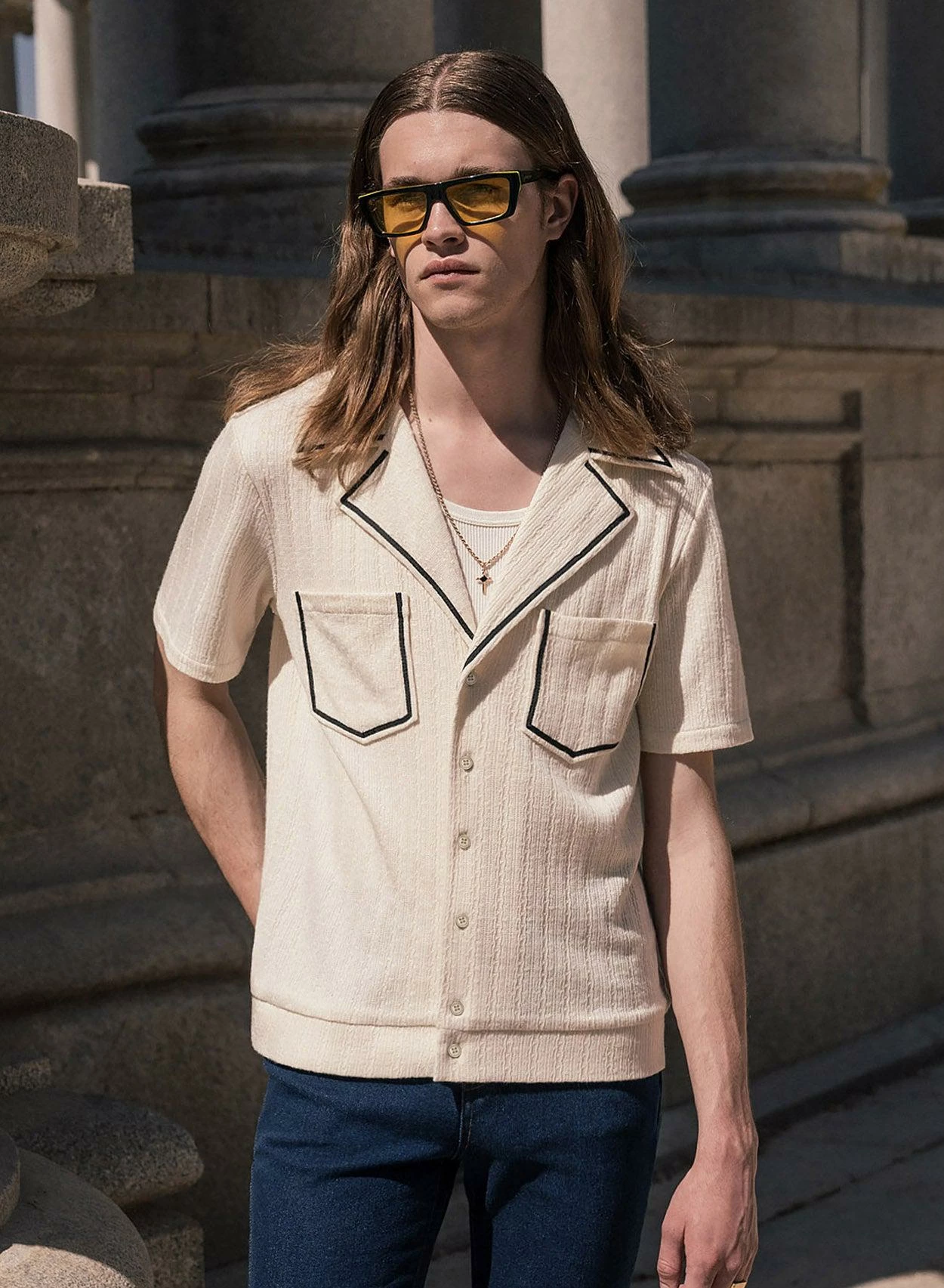 Vienna Cuban Collar Polo Shirt 1 Vienna Cuban Collar Polo Shirt