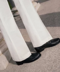 Palermo Off-White Linen Flare Trouser -US Clothing Shop DSC9627 0f9d8415 c814 4434 9369 0807c0715762