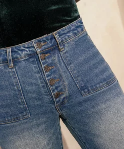 Stonewash Blue Denim Button Front Flared Jeans -US Clothing Shop DSC9932 da565838 b70e 4cee 9556 c46bfeb3f3c8