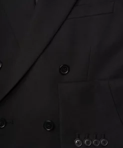 Black Cropped Double Breasted Blazer -US Clothing Shop GMB00103