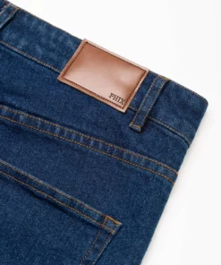 Blue Gold Button Pocket Flare Jeans -US Clothing Shop GMB00228