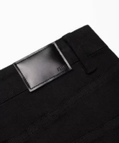 Black Button Loop Denim Flare Jeans -US Clothing Shop GMB00255