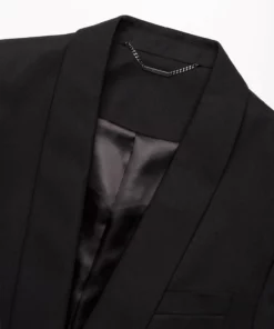 Black Cropped Shawl Collar Blazer -US Clothing Shop GMB00394