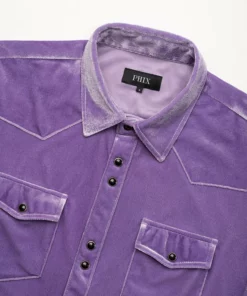 Purple Velvet 70's Western Shirt 10 Purple Velvet 70's Western Shirt -US Clothing Shop GMB00416