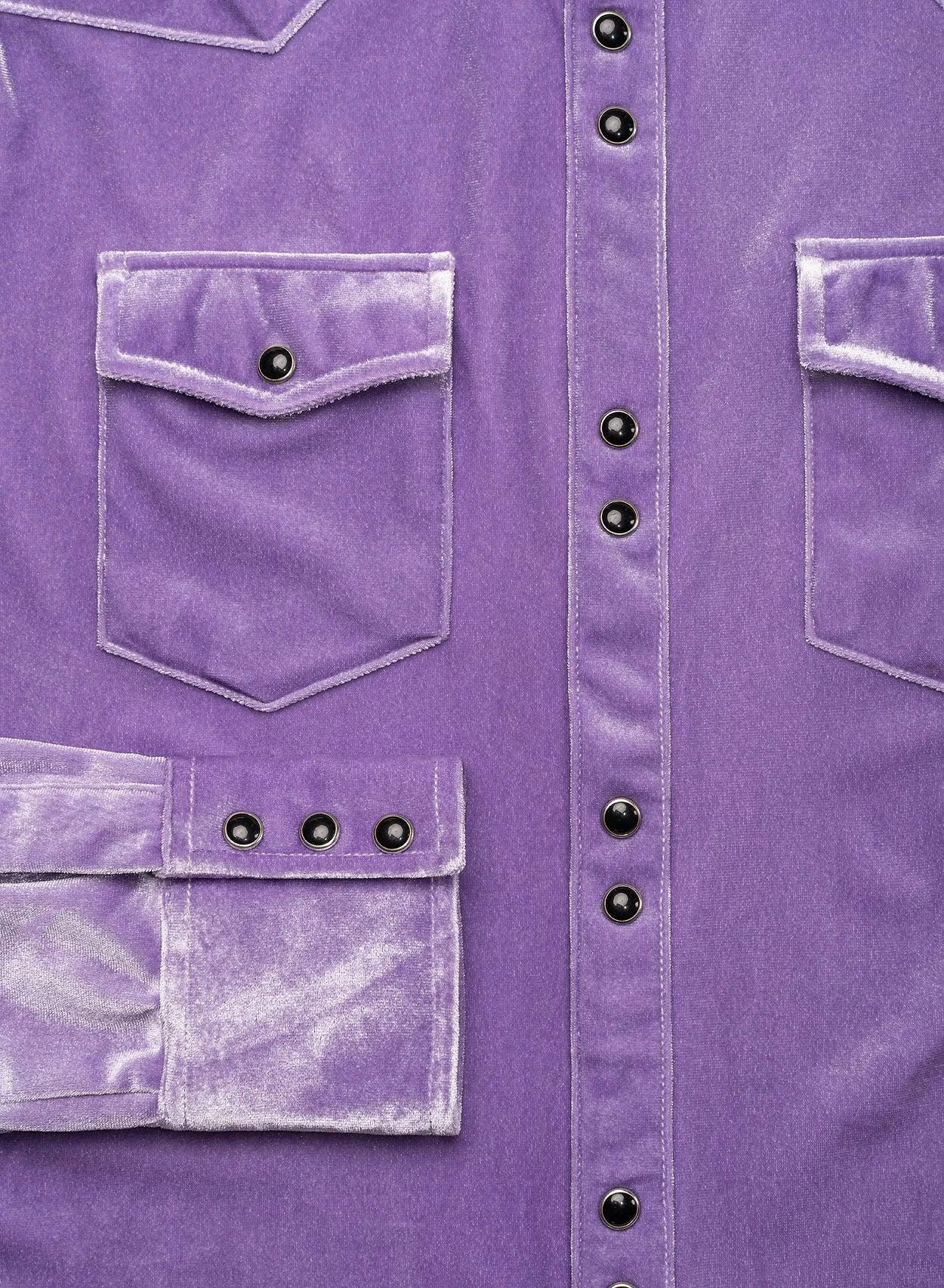 Purple Velvet 70's Western Shirt 7 Purple Velvet 70's Western Shirt - Image 7