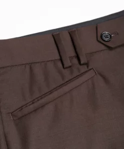 Brown Wool Button Flare Trouser -US Clothing Shop GMB00427