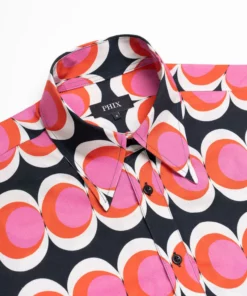 Pink 60's Geometric Shirt -US Clothing Shop GMB00468