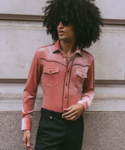 Pink Velvet Western Shirt