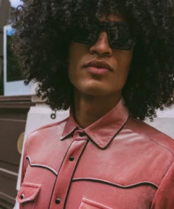 Pink Velvet Western Shirt -US Clothing Shop GMB00721