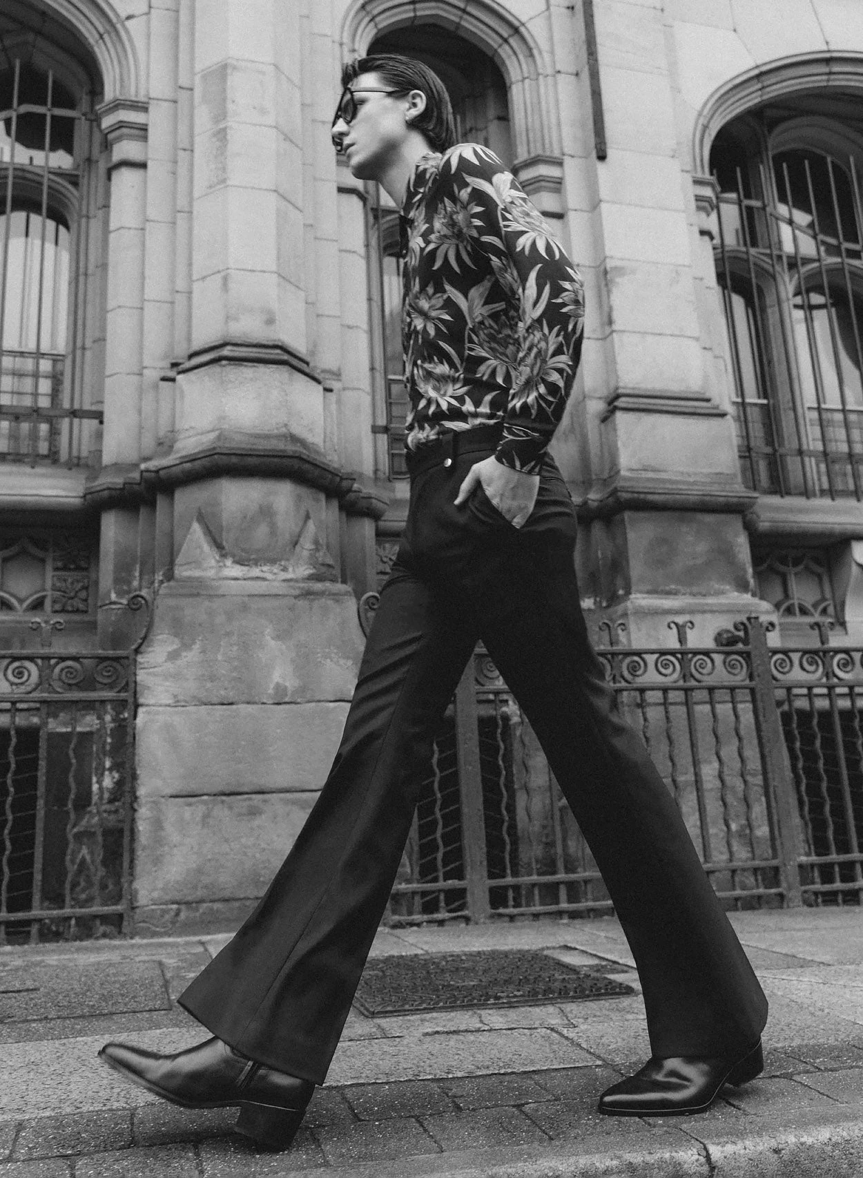 Navy Wool Pin Belt Flare 6 Navy Wool Pin Belt Flare - Image 6