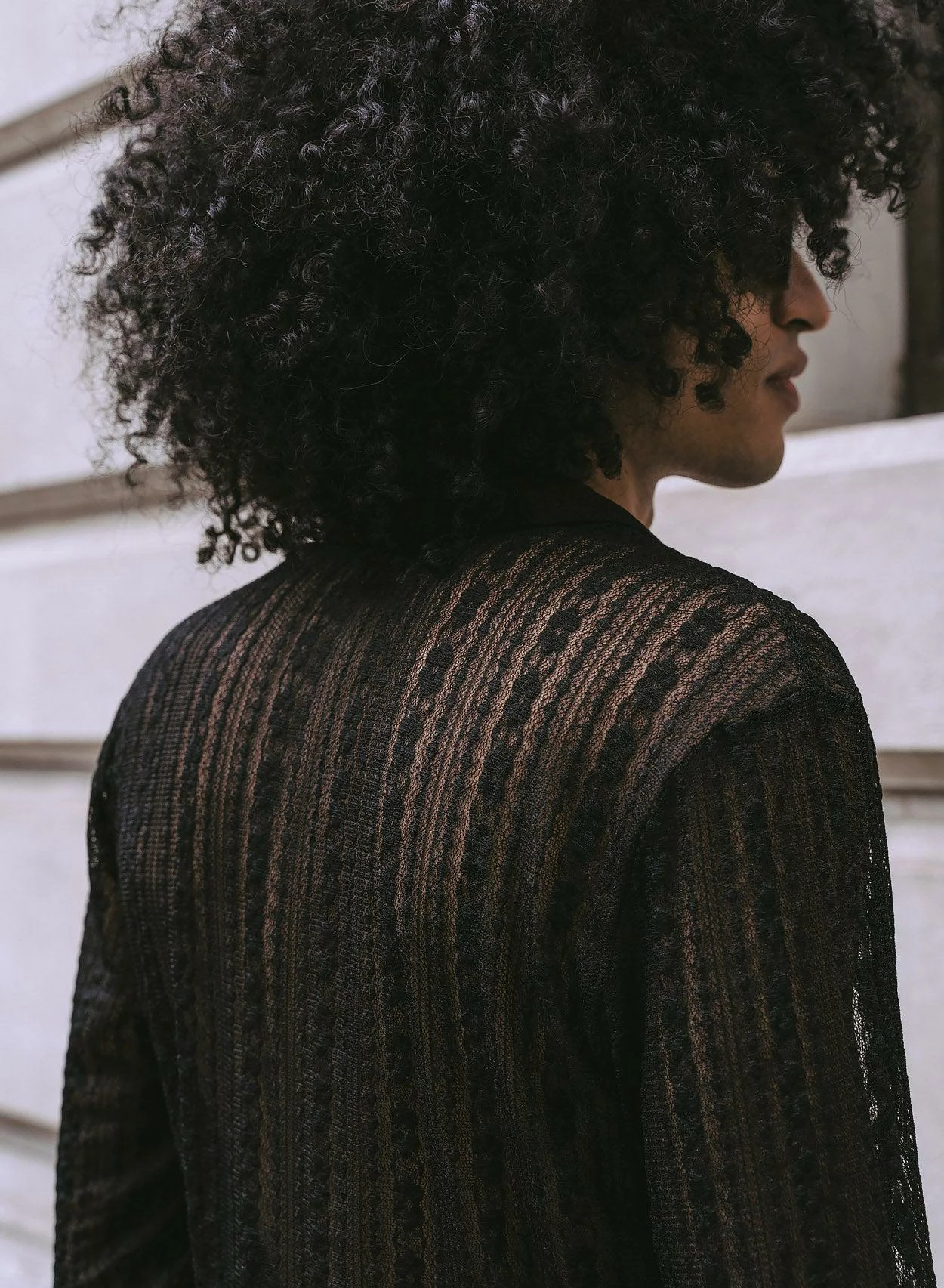 Black Lace Crochet Long Sleeve Shirt 4 Black Lace Crochet Long Sleeve Shirt - Image 4