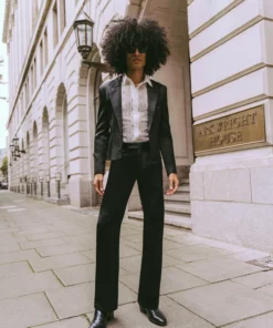 Black Pin Belt Satin Trouser 8 Black Pin Belt Satin Trouser -US Clothing Shop GMB01722