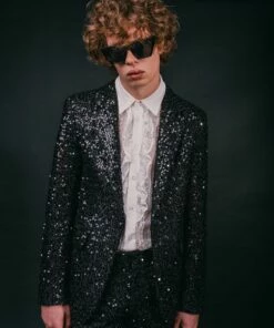Black Sequin Blazer