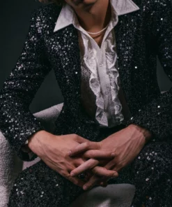 Black Sequin Blazer -US Clothing Shop GMB02089