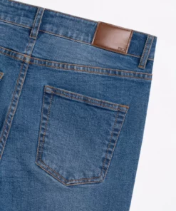 Blue Slim Fit Denim Washed Flare Jeans -US Clothing Shop GMB03672