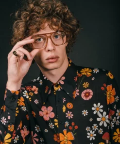 Multi Floral 70's Shirt -US Clothing Shop GMB04131